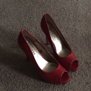 Red guess heels